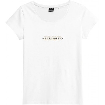 T-shirt damski 4F SS23TTSHF340 - biały