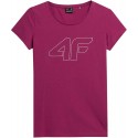 T-shirt damski 4F SS23TTSHF583 - ciemny róż