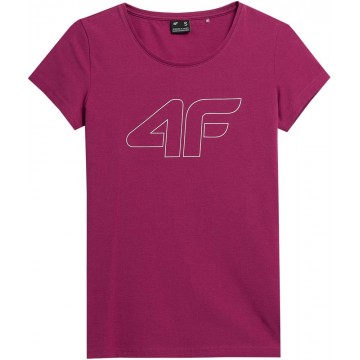 T-shirt damski 4F SS23TTSHF583 - ciemny róż