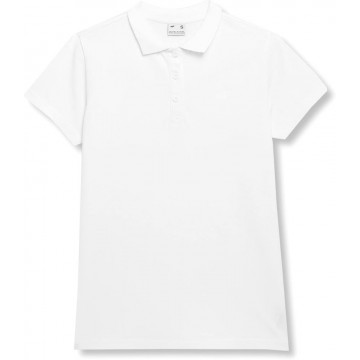 Koszulka damska polo 4F SS23TTSHF585 - biała