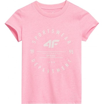 Dziewczęca koszulka 4F JSS23TTSHF280 - różowa