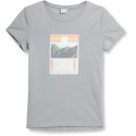T-shirt damski z bawełny organicznej 4F SS23TTSHF274 - szary