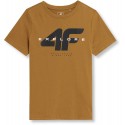 Chłopięca koszulka 4F JSS23TTSHM290 - brązowy