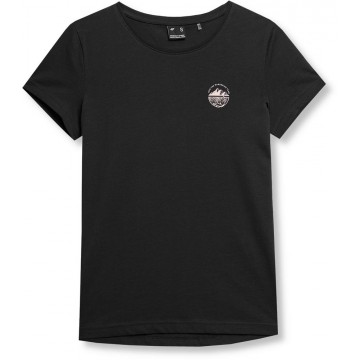 T-shirt damski z bawełny organicznej 4F SS23TTSHF349 - antracytowy