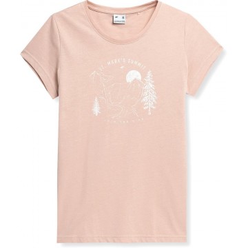 T-shirt damski z bawełny organicznej 4F SS23TTSHF273 - róż