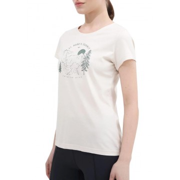T-shirt damski z bawełny organicznej 4F SS23TTSHF273 - złamana biel