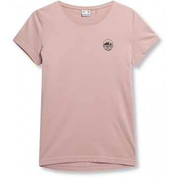 T-shirt damski z bawełny organicznej 4F SS23TTSHF349 - j.róż