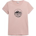 T-shirt damski z bawełny organicznej 4F SS23TTSHF348 - j.róż