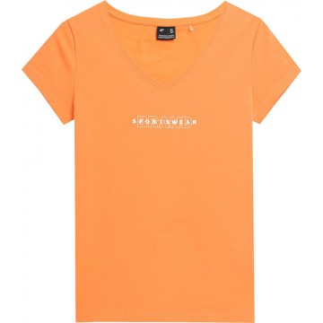 T-shirt damski 4F SS23TTSHF340 - pomarańczowy