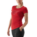 T-shirt damski 4F AW23TTSHF0907 - czerwony