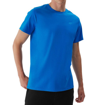 T-shirt męski gładki 4F AW23TTSHM0876 - niebieski