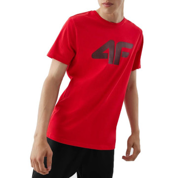 T-shirt męski 4F AW23TTSHM0877 - czerwony