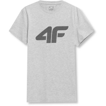 T-shirt męski 4F AW23TTSHM0877 - szary melanż