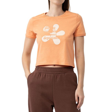 T-shirt damski 4F AW23TTSHF0879 - pomarańczowy