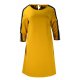 Sukienka z lampasami na ramionach- polski producent-żółta