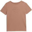 T-shirt damski 4F AW23TTSHF0902 - brązowy