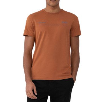 T-shirt męski 4F AW23TTSHM0868 - brązowy