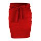 Ołówkowa Spódnica z Elastycznego Ekozamszu - Czerwona