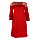 Sukienka TRAPEZOWA  z koronką IMPRESS- czerwona
