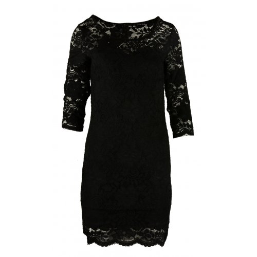 Koronkowa sukienka ołówkowa z dekoltem SERCE - czarna