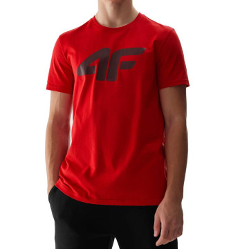 T-shirt męski 4FWSS24TTSHM1155 - czerwony