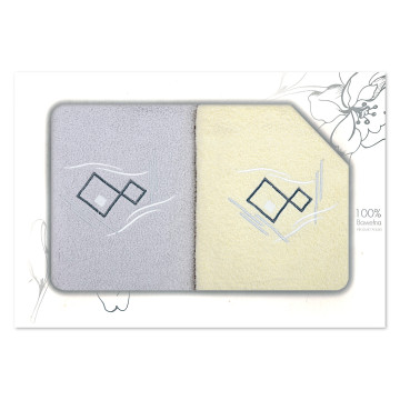 Komplet ręczników na prezent 2cz HAFT WZ-19509 Ręczniki na prezent Zestaw ręczników z haftem