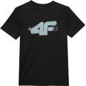 T-shirt męski 4FWSS24TTSHM1317 - czarny